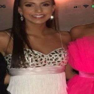 white sherri hill coctail